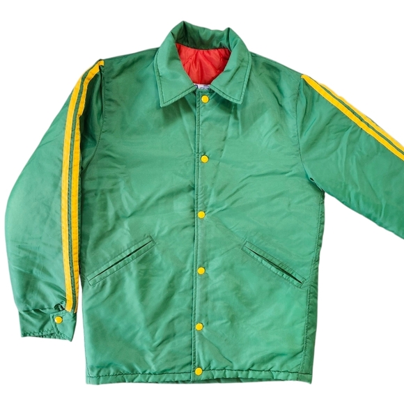 Avon Sportswear Green Bomber Jacket with Yellow Stripes - Picture 2 of 5